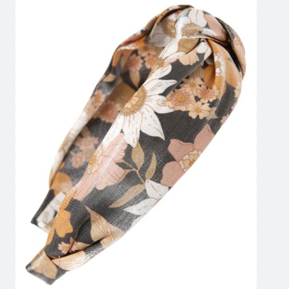 Tasha Floral Twist Knot Headband In Black | ModeSens